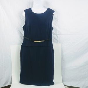 Calvin Klein Navy Sleeveless Sheath Dress